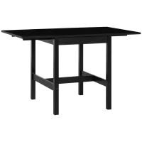 HOMCOM Solid Wood Kitchen Table, Farmhouse Drop Leaf Tables for Small Spaces, Folding Dining Table, Black(m-2)