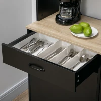 HOMCOM 71" Freestanding Kitchen Pantry, Buffet with Hutch, Modern Storage Cabinet Cupboard, Microwave Cabinet with Doors and Adjustable Shelf, Black(m-11)