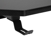 HOMCOM 47.25" Gaming Desk, Computer Home Office Gamer Table Z Shape Workstation with Cup Holder, Headphone Hook, Cable Management, Black(m-9)