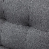 HOMCOM L-shaped Sofa, 3 Seater Couch with Ottoman, Corner Sofa with Thick Padded Cushion and Wood Legs, Dark Grey(m-10)