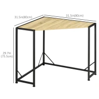HOMCOM Corner Desk, Computer Writing Desk with Metal Frame for Small Spaces, Home Office, Natural(m-3)