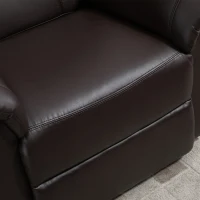 HOMCOM Electric Power Lift Chair for Elderly, PU Leather Recliner Sofa with Footrest and Remote Control for Living Room, Brown(m-9)