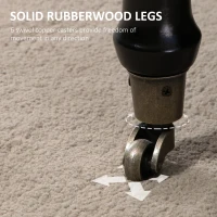 HOMCOM Mobile End of Bed Bench, Upholstered Bedroom Entryway Bench with Button-Tufted, Accent Ottoman with Nailhead Trim and Wheels, Gray(m-7)