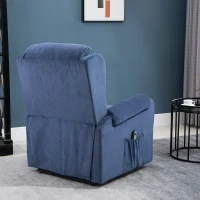 HOMCOM Electric Power Lift Recliner Velvet-Touch Fabric Chair with Remote Control for Elderly With Footrest, Reinforced Heavy Duty Reclining Mechanism, Living Room(m-7)