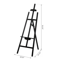 HOMCOM 55" Beech Wood Adjustable Folding Art Easel Stand that Tilts up to 90° Degrees with Sturdy Material, Black(m-3)