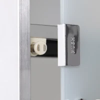 HOMCOM Wall Mount Medicine Cabinet Bathroom Cabinet with 2 Shelves, Stainless Steel Frame and Glass Door, Lockable with 2 Keys(m-10)