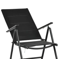 Outsunny 9-Piece Patio Dining Set for 8, Outdoor Aluminum Frames Dining Furniture Set with Expandable Table, Adjustable High Back Portable Chairs and Mesh Fabric Seats, Black(m-9)