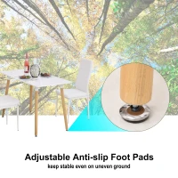 HOMCOM 47'' Mid-Century Modern Dining Table with Solid Wood Legs and Adjustable Feet Rectangular Kitchen Table for Dining Room(m-5)