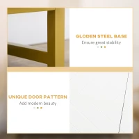 HOMCOM Accent Sideboards, Kitchen Storage Cabinet with 4 Doors, Adjustable Shelves, Metal Base for Living Room, Hallway, White(m-6)