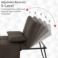 HOMCOM Sofa Bed, Convertible Chair 4 in 1 Multi-Function Folding Ottoman Modern Linen Guest Bed with Adjustable Sleeper for Small Room Apartment(m-7)