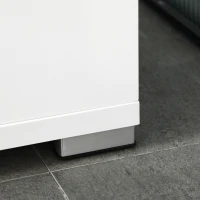 kleankin Bathroom Cabinet, Freestanding Linen Cabinet with Open Shelves and Cupboards, 23.6"x13.2"x72", White(m-10)