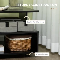 HOMCOM Modern Side Table with Storage Shelves, Square End Table for Bedroom, Living Room, Small Space, Night Stand with Adjustable Feet, Black(m-6)