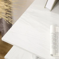 HOMCOM 47" Computer Desk with Keyboard Tray and Storage Drawers, Home Office Workstation Table with Storage Shelves, White(m-6)