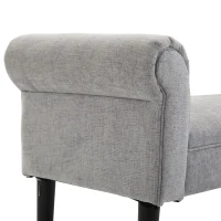 HOMCOM 52" Decorative Rolled Arm Bench Bed End Seat Thick Cushioned Entryway Grey(m-7)