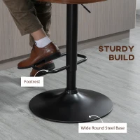 HOMCOM Counter Height Bar Stools Set of 2 with Solid Wood Back, Height Adjustable Swivel Barstools, Button Tufted Linen Fabric Bar Chairs with Footrest, Beige(m-6)