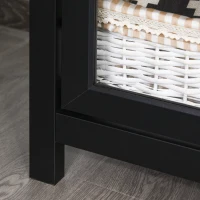 HOMCOM 3-Tier Multifunctional Bookcase, Storage Bookshelf, Display Shelves with Glass Doors, Open Compartments and Adjustable Shelves for Home Office, Living Room, Study, Black(m-10)