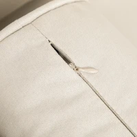 HOMCOM Mid-Century Sofa, Couch with Button-Tufted Back Cushion, Velvet Feel Fabric Upholstery, 2 Cylindrical Pillows and Rubber Wood Legs for Living Room, Cream White(m-10)