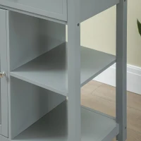HOMCOM Rolling Kitchen Cart with Wood Top and Drawer, Kitchen Island on Wheels for Dining Room, Grey(m-11)