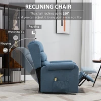 HOMCOM Electric Power Lift Recliner Chair for Elderly with Footrest Linen Reclining Chair for Living Room (Blue)(m-5)