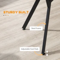 HOMCOM 5 Pieces Diner Tables Industrial Dining Room Sets for 4 People with Round Table Padded Seat and Steel Frame Brown(m-7)