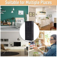 HOMCOM 72" Tall Kitchen Pantry Cabinet, Modern Buffet Storage Cabinet with 4 Beadboard Doors, Drawer and Adjustable Shelves, Black(m-7)