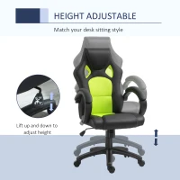 HOMCOM Racing Gaming Chair Office Chair Computer Desk Gamer Chair with Swivel Wheels, Padded Headrest, Tilt Function, Green(m-4)