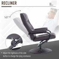 HOMCOM Contemporary Recliner Chair and Ottoman Set Swivel Armchair with Wrapped Base (Brown)(m-4)