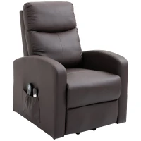 HOMCOM Electric Power Lift Recliner Chair with Massage, Vibration with Remote for Elderly, Padded PU Leather Living Room Office Furniture, Brown(m-2)