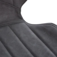 HOMCOM Modern Dining Chairs Set of 2, PU Leather Upholstered Kitchen Chair with Moulded Seats, Metal Frame, Grey(m-10)