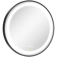kleankin LED Bathroom Mirror for Vanity, Dimmable Lighted Anti Fog Wall Mirror with 3 Temperature Colors, Plug-in, 24 Inch(m-2)