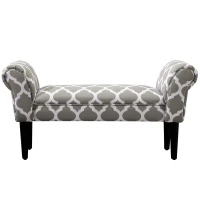 HOMCOM 40” Small Deluxe Fabric Bed Bench Bedside Bench Footstool with Arms End of Bed Furniture, Grey(m-6)