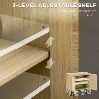 HOMCOM Wood Sideboard Accent Storage Cabinet with 2 Rattan Doors, Adjustable Shelf, and Steel Legs for Living Room Kitchen(m-5)