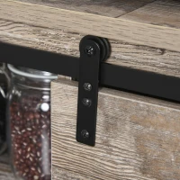 HOMCOM 65" Freestanding Rustic Kitchen Pantry, Buffet with Hutch Storage Cabinet with Barn Door Design, Adjustable Shelf, Vintage Wood(m-10)