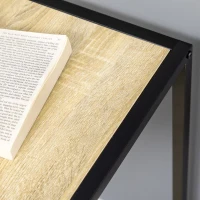 HOMCOM Corner Desk, Computer Writing Desk with Metal Frame for Small Spaces, Home Office, Natural(m-8)