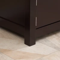 HOMCOM TV Stand, Farmhouse TV Bench for TVs up to 46 Inches, Entertainment Center with Storage Shelf and Cupboard for Living Room, Coffee(m-7)