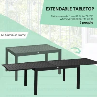 Outsunny 9-Piece Patio Dining Set for 8, Outdoor Aluminum Frames Dining Furniture Set with Expandable Table, Adjustable High Back Portable Chairs and Mesh Fabric Seats, Black(m-4)