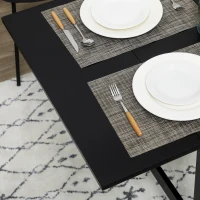 HOMCOM Solid Wood Kitchen Table, Farmhouse Drop Leaf Tables for Small Spaces, Folding Dining Table, Black(m-8)