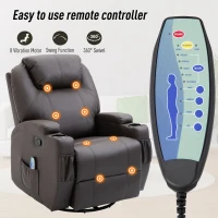 HOMCOM Luxury Electronic Massage Sofa Leather Adjustable Recliner Chair Armchair Lounge (Brown)(m-5)