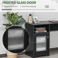 HOMCOM L-Shaped Corner Computer Desk  PC Workstation Student Writing Table with Storage Shelf & Drawers for Home Office(m-5)