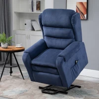 HOMCOM Electric Power Lift Recliner Velvet-Touch Fabric Chair with Remote Control for Elderly With Footrest, Reinforced Heavy Duty Reclining Mechanism, Living Room(m-1)