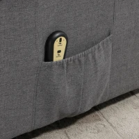 HOMCOM Power Lift Recliner Chair for Elderly Linen Electric Reclining Sofa Chair with Side Pockets Footrest (Grey)(m-10)