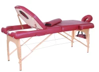 Soozier 91-Inch 3-Section Portable Massage Table with Carrying Bag, 3-Inch Thick, Rose Red(m-7)