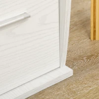 HOMCOM 47" Computer Desk with Keyboard Tray and Storage Drawers, Home Office Workstation Table with Storage Shelves, White(m-10)