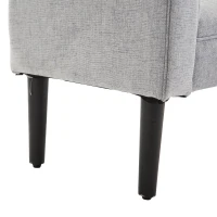 HOMCOM 52" Decorative Rolled Arm Bench Bed End Seat Thick Cushioned Entryway Grey(m-9)