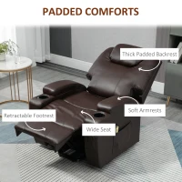 HOMCOM PU Leather Power Lift Chair for Elderly with Cup Holders Side Pockets Footrest and Remote Control (Brown)(m-7)