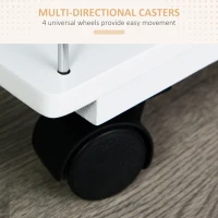 HOMCOM Rolling Kitchen Cart, Utility Storage Cart with 4 Baskets, Drawer, Side Racks, Wheels for Dining Room, Natural and White(m-5)