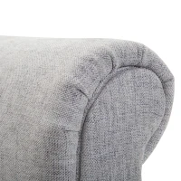 HOMCOM 52" Decorative Rolled Arm Bench Bed End Seat Thick Cushioned Entryway Grey(m-10)