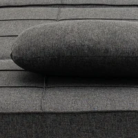 HOMCOM 3-in-1 Convertible Sleeper Sofa Bed Guest Bed Cot Lounge Chair Footstool with 5-Position Backrest Pillow, Linen Grey(m-9)