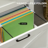 Vinsetto Vertical File Cabinet with Hanging Bars for A4 Size for Home Office, 29.9"x 19.7"x 30.3", White(m-5)