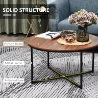 HOMCOM 31.5" Round Living Room Coffee Table Home Furniture Modern Design(m-4)